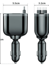 5 in 1 Super Fast Charging Dual Pull Out Retractable Car Charger 12 24V Output TYPE C Car Adapters with QC 3.0 Function - Image 3